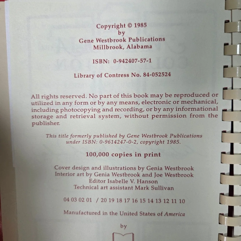 The Magnolia Collection Fine Recipes Gene Westbrook Signed Vintage Cookbook 1985